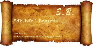 Sáhó Beatrix névjegykártya